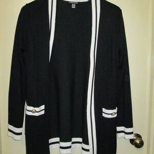 cable and gauge black cardigan open size large